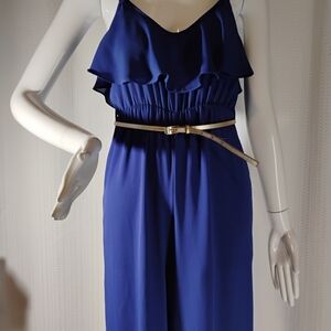 Delicious Elegant Blue Jumpsuit with Belt Size S